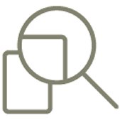 Magnifying glass and paper icon