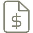 Dollar sign on paper icon